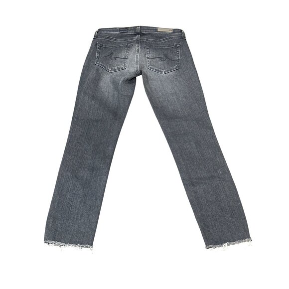 AG Adriano Goldschmied The Prima Ankle Cigarette Jeans Black Denim Frayed Hem 23 - Picture 4 of 16